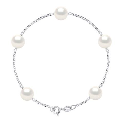 Atelier Pearls White Solid Silver Freshwater Pearl Bracelet 8-9mm