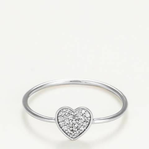 Le Diamantaire Silver Heart Diamond Ring