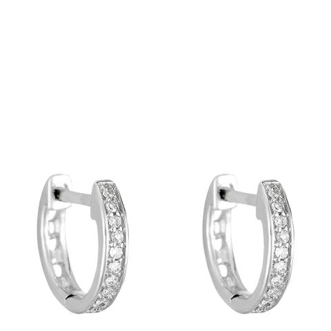Le Diamantaire Silver Hoop Diamond Earrings
