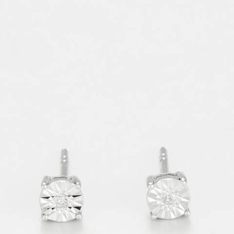 Le Diamantaire Silver Chip Great Illusion Diamond Earrings