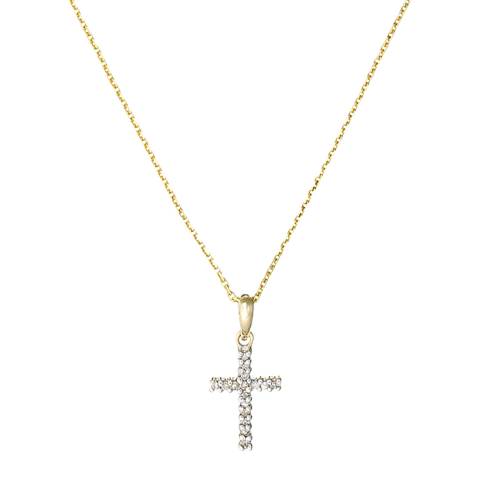 Le Diamantaire Gold Cross Of Happiness Diamond Pendant Necklace