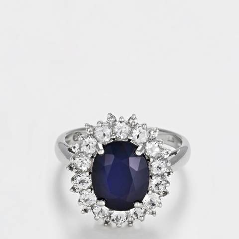 Le Diamantaire Silver Sapphire Diamond Ring