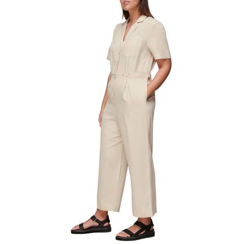 WHISTLES Stone Amee Relaxed Cotton Jumpsuit