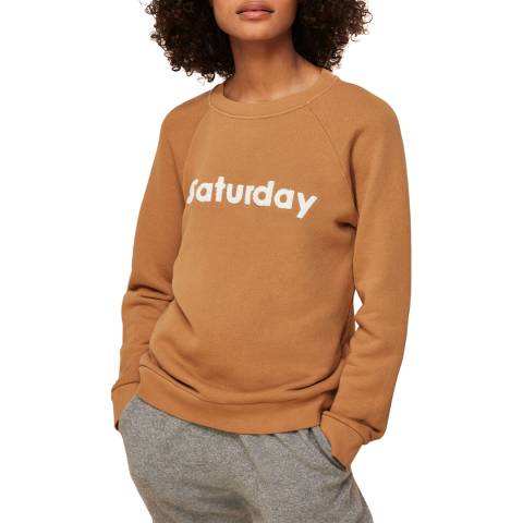 WHISTLES Camel Saturday Cotton Sweatshirt
