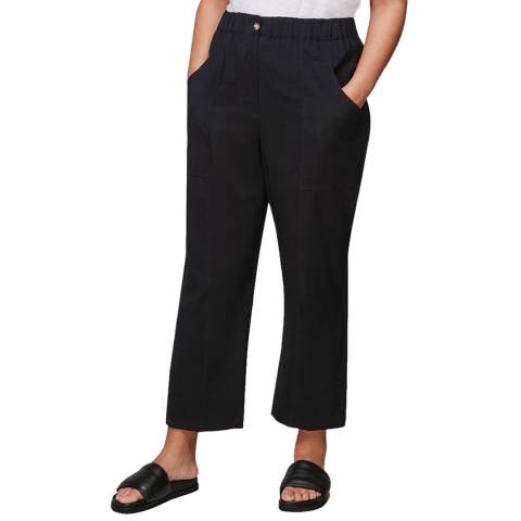 WHISTLES Black Easy Casual Trousers
