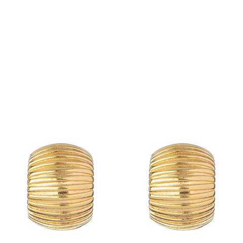 Givenchy Gold 1980 Ribbed Demi Hoop Clip On Earrings