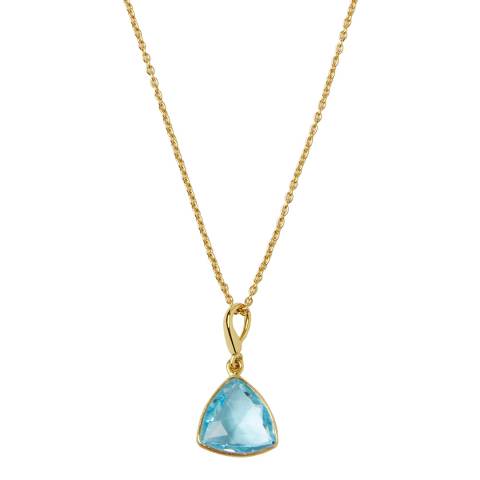 Ottoman Hands 18ct Gold Erato Blue Topaz Triangle Necklace