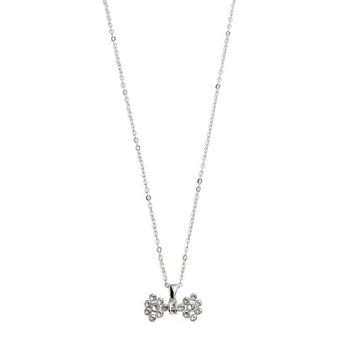 Ted Baker Silver Brizla Crystal Bow Pendant Necklace