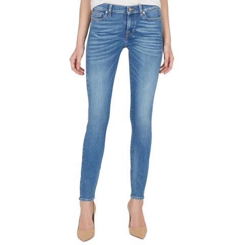 7 For All Mankind Light Blue The Skinny Slim Illusion Stretch Jeans