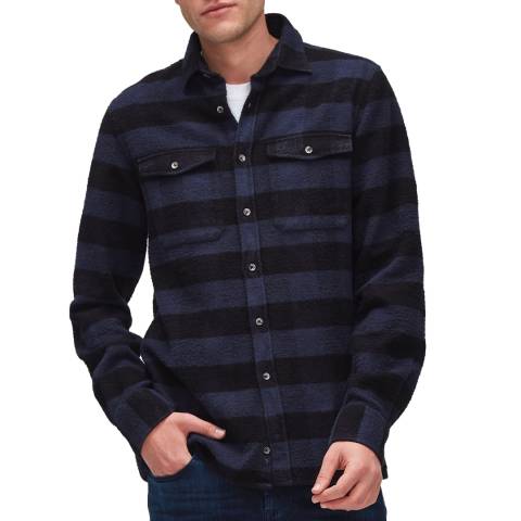 7 For All Mankind Blue Check Cotton Overshirt