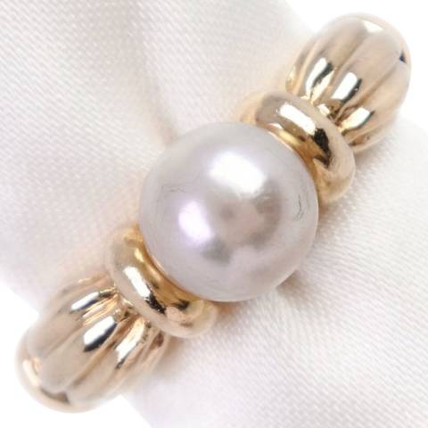 Vintage Tiffany & Co Gold Pearl Ring 47