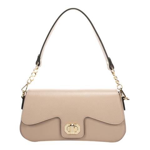 Markese Light Pink Leather Chain Top Handle Bag