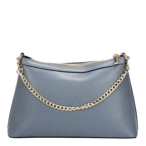 Massimo Castelli Blue Leather Chain Top Handle Bag