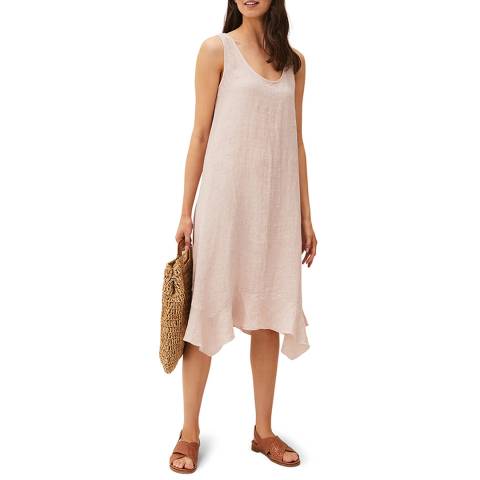 Phase Eight Soft Pink Beverly Linen Midi Dress