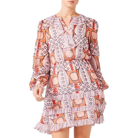 Temperley London Multi Mauve Etoile Silk Mini Dress