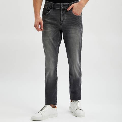 7 For All Mankind Grey Slimmy Tapered Comfort Stretch Jeans