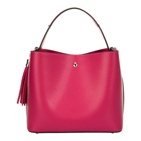Massimo Castelli Pink Leather Top Handle Bag