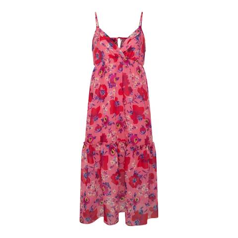 Gerard Darel Pink Floral Midi Dress