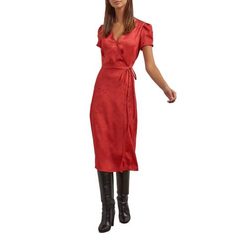 Gerard Darel Red Wrap Over Dress