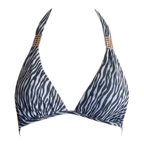 West Seventy Nine Daydreamer Zebra Halter Bikini Top