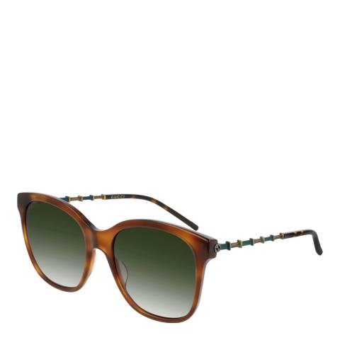 Gucci Women's Green/Gold/Green Gucci Sunglasses 56mm
