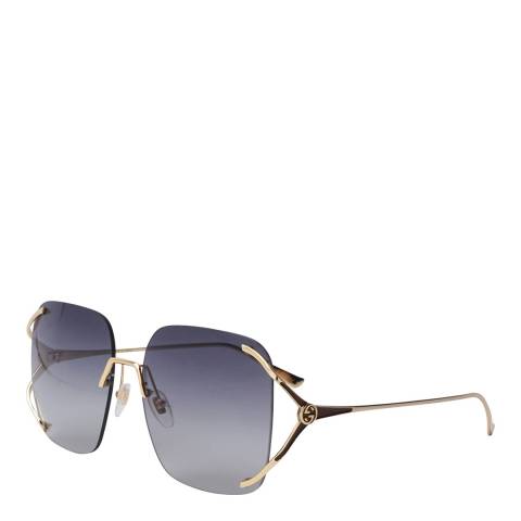 Gucci Women's Gold/Brown/Grey Gradient Gucci Sunglasses 58mm