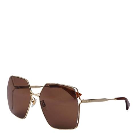 Gucci Women's Gold/Brown Gucci Sunglasses 65mm