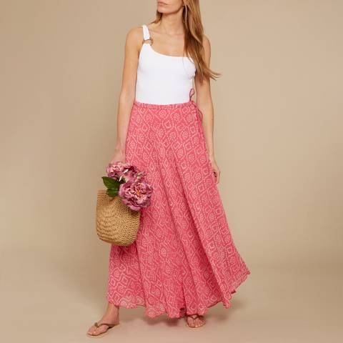 N°· Eleven Hot Pink Tile Print Maxi Skirt