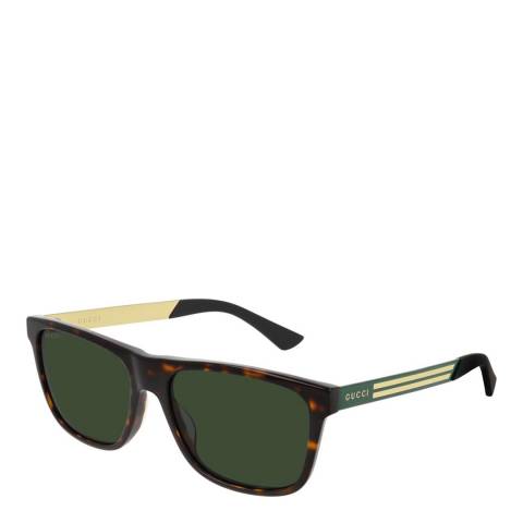 Gucci Men's Green/Havana/Green Gucci Sunglasses 57mm