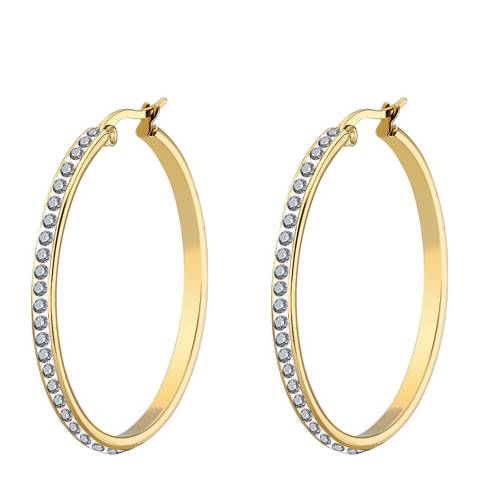Liv Oliver 18K Gold Embelished Classic Hoop Earrings