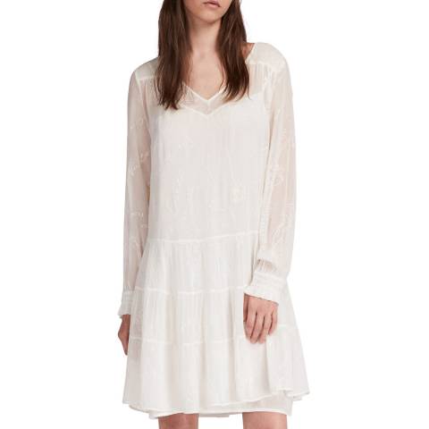 AllSaints White Abelie Verity Mini Dress