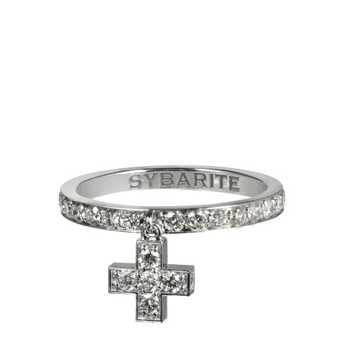 Sybarite 18ct White Gold Cross Dangle Ring