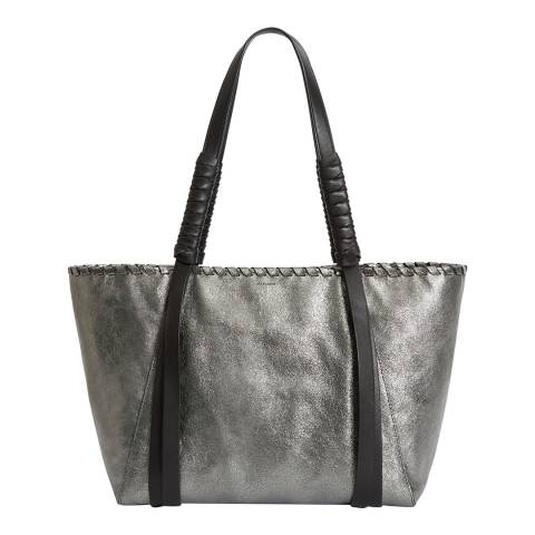 AllSaints Gunsmoke Grey Leather Tote Bag
