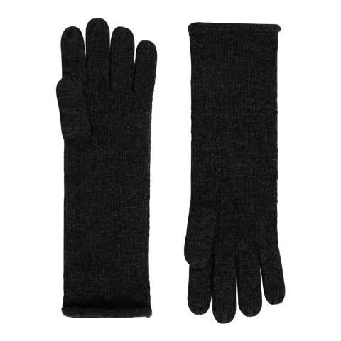AllSaints Charcoal Wool Self Rolled Edge Glove