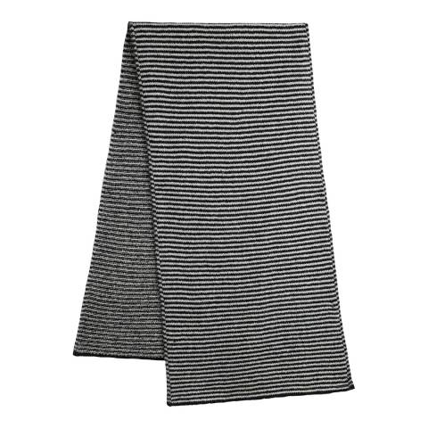 AllSaints Black/Chalk Wool Striped Scarf