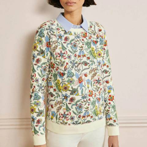 Boden Floral Print Cotton Sweatshirt