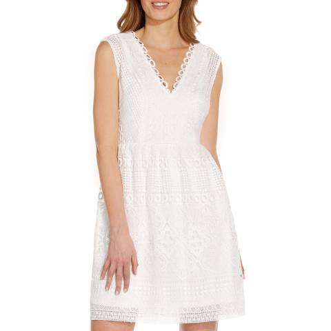 Adrianna Papell Ivory Guipure Lace Dress