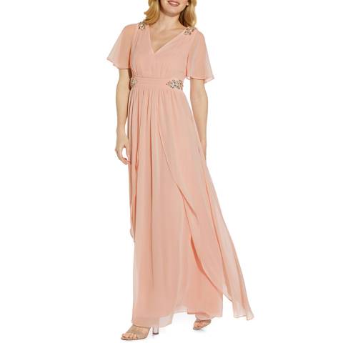 Adrianna Papell Blush Embellished Maxi Dress