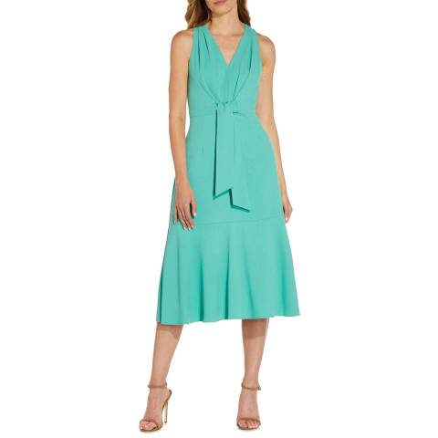 Adrianna Papell Teal Front Tie Dress
