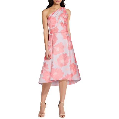 Adrianna Papell Coral Multi Floral Jacquard Dress