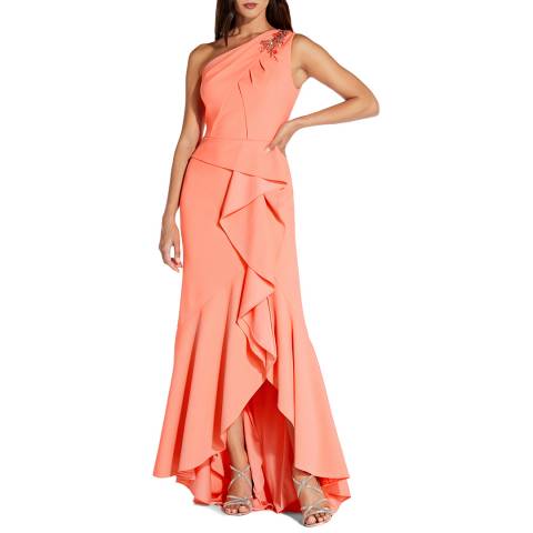 Adrianna Papell Coral One Shoulder Dress