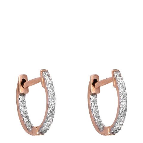 Le Diamantaire Rose Gold/ Silver Perfect Creoles Diamond Hoop Earrings