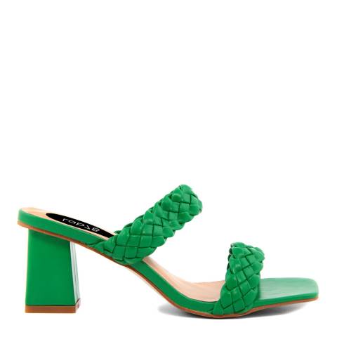 LAB78 Green Braided Double Strap Mules