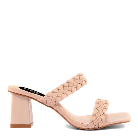 LAB78 Beige Braided Double Strap Mules