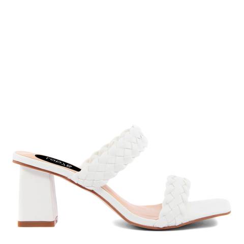 LAB78 White Braided Double Strap Mules