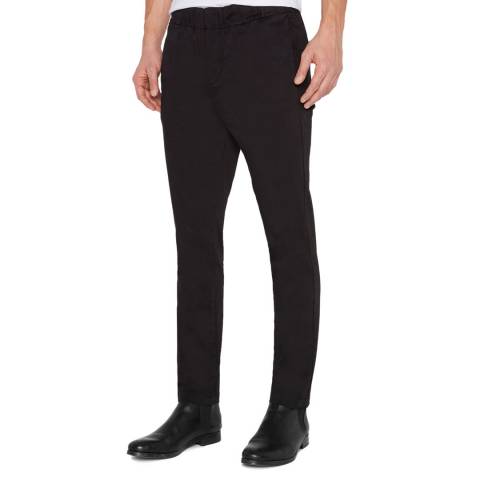 7 For All Mankind Black Sateen Jogger Chino