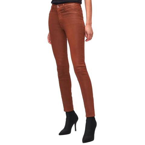 7 For All Mankind Tan Stretch Skinny Coated Jeans