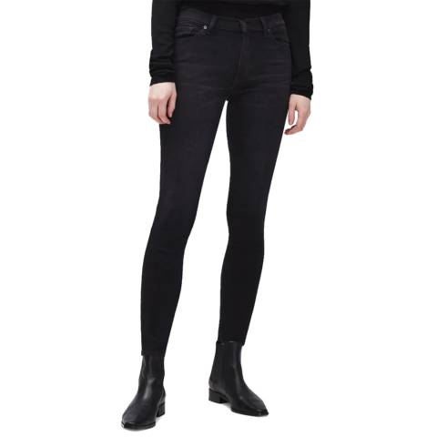 7 For All Mankind Black High Waisted Stretch Skinny Jeans