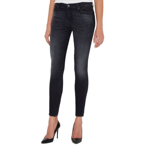 7 For All Mankind Black High Waisted Stretch Skinny Jeans