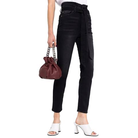 7 For All Mankind Charcoal Paperbag Stretch Slim Jeans